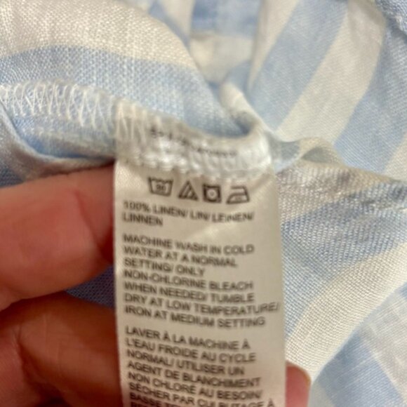 Lord  Taylor Linen Striped Vertical BlouseButton Up Size Small - Picture 8 of 8
